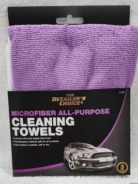 The Detailer's Choice Microfiber All-Purpose Cleaning Towels - 3 towels